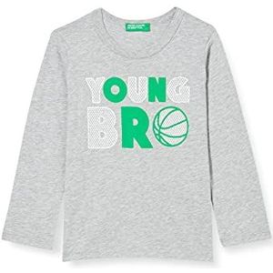 United Colors of Benetton (Z6ERJ T- Shirt M/L 3I1XC1571, Melange Light Grey 501, 68 cm Fille