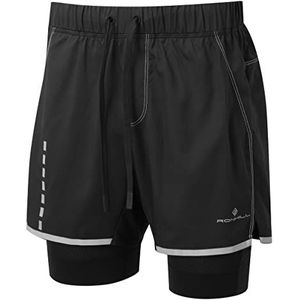 Ron Hill Tech Afterhours Twin Shorts voor heren, zwart, S, Zwart