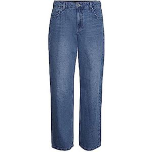 Vero Moda Vmevelyn Lr Loose Wide Jeans voor dames, Medium Blauw Denim