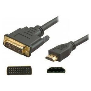 DVI-kabel mannelijk (DVI-I Dual Link 24+5) / HDMI mannelijk (19 punten) – kabel 1,8 m