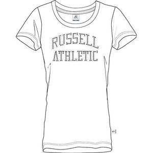 RUSSELL ATHLETIC T-shirt à col rond S/S pour femme, blanc, L