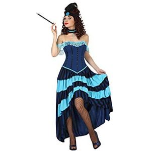 Atosa-57609 Atosa-57609-Costume-Déguisement Cabaret Bleu M-L-Adulte, Femme, 57609