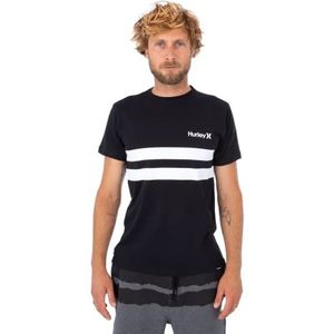 Hurley M Oceancare Block Party SS T-shirt, zwart (Marbeled Black), L heren