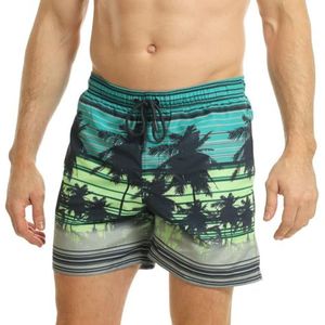 RIPT Performance Ript Essentials zwemshort voor heren, palm print, limoen, blauw, L, limoengroen/blauw