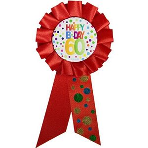 Folat Happy Birthday badge Rainbow Dots 60 jaar, 4730, meerkleurig