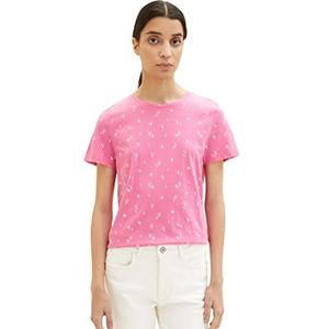TOM TAILOR 1037400 T-shirt dames, 32689 - Gemengd bloemenpatroon roze