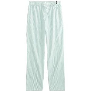 s.Oliver Bas de pyjama pour homme, Rayures vertes et blanches, XL