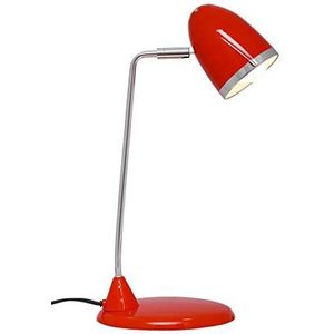 Maul Maulstarlet led-tafellamp, ledlamp voor kantoor en thuiskantoor in vintage look, elegante metalen lamp met kleurtemperatuur 3000 K, stabiele standaard voor bureau, rood