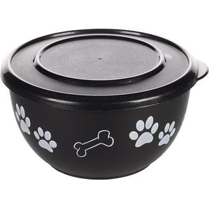 Flamingo Kena Met Deksel - Eet- En Drinkpot Honden - Eetpot Met Deksel Kena Zwart L 17,2cm 1250ml - 1st - 129689 - 1st