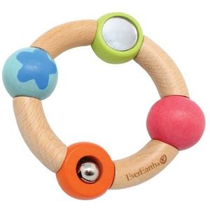 EverEarth Baby Grab Ring Blue Star EE33587 houten speelgoed voor kinderen vanaf 6 maanden