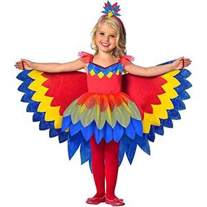 amscan 9903518 papegaaienkostuum voor kinderen, meerkleurig, 116 cm