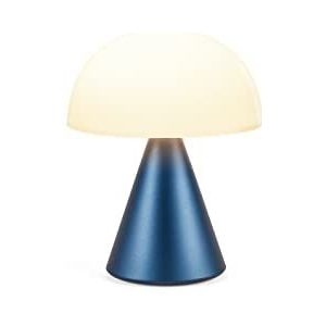 Lexon MINA L Draadloze oplaadbare led-paddenstoellamp, tafellamp met 9 lichtkleuren met dimmer, aanraakbaar en oplaadbaar, tot 24 uur looptijd, donkerblauw