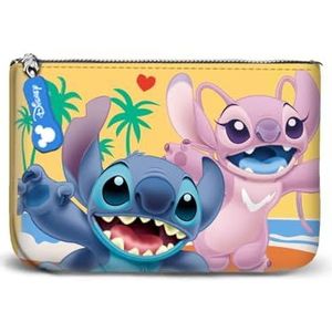Disney Lilo and Stitch Ocean kleine portemonnee, vierkant, blauw, 13 x 10 cm, Lilo en Stitch blauw, één maat, kleine vierkante portemonnee, Lilo en Stitch blauw, Kleine vierkante portemonnee