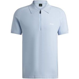 BOSS Hommes Zayno Polo à Manches Courtes avec Encolure zippée et Logo, Bright Purple527, XL