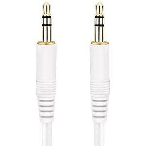 conecto CC20095 stereo-audiokabel jack (3,5 mm jack naar 3,5 mm jackstekker) vergulde stekker, 0,60 m, wit