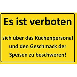 Schatzmix Wandbord van metaal met opschrift ""Verboten over keukenpersonal"", 20 x 30 cm