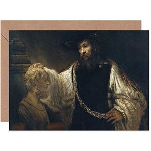 Rembrandt Aristotle With A Bust Of Homer wenskaart, kort, met lege envelop