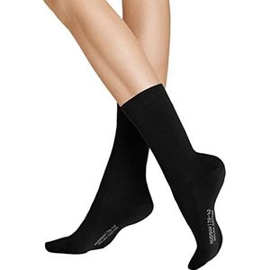Hudson Relax katoenen sokken voor dames, zonder elastiek, sokken met versterkte zool (leersoort, vele kleuren), aantal: 1 paar, zwart (zwart 0005))
