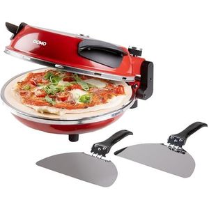DOMO DO9284PZ pizzaoven ""My Express Pizza"", rood, keramische steen, 1200 W