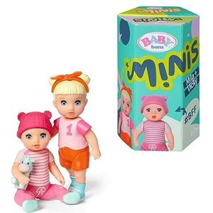 BABY born Minis Online 6 Vicky en Mila 906071 Double Pack 6,5 cm pop met kleurveranderingseffecten en 7 cm pols met afneembare hoofdband, geschikt voor kinderen vanaf 3 jaar