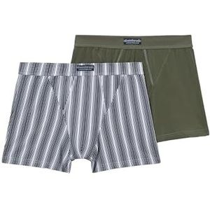 Abanderado Ocean Moda Mpks Open Boxershorts voor heren (2 stuks), Grijze kaki strepen