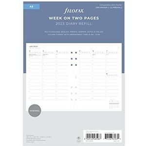 Filofax Verticale weekkalender 2023, A5, met afspraken, wit