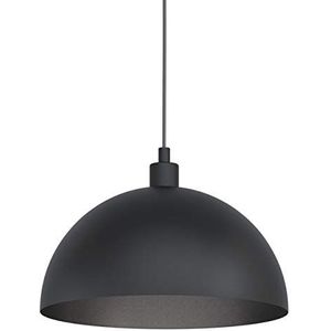 EGLO Hanglamp Winkworth 1, 1-lichts hanglamp vintage, industrieel, retro, hanglamp van staal in zwart, eettafellamp, woonkamerlamp hangend met E27-fitting