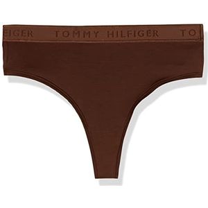 Tommy Hilfiger High Waist Thong Strings voor dames, cacao, maat M, Cacao