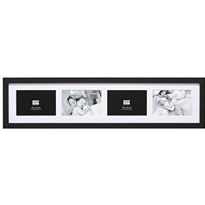 Deknudt Frames S66KC4 fotolijst voor 4 foto's, horizontaal, 10 x 15 cm, zwart