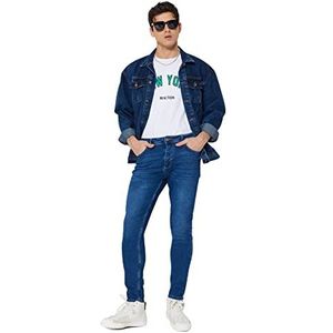 Trendyol Pantalon jean fuselé taille normale pour homme, Bleu marine - 2002, 52