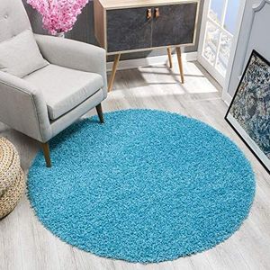 SANAT rond tapijt - Modern hoogpolig tapijt voor de woonkamer, slaapkamer, eetkamer of kinderkamer, afmeting 120 x 120 cm