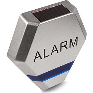 DC 3200 Fake Alarm Siren System Dummy Solar Charged 3X LED Burglar Deterrent (Zilver/Blauw)