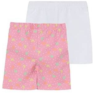 s.Oliver Set van 2 korte leggings, set van 2 korte leggings voor meisjes, Roze Wit 43a4
