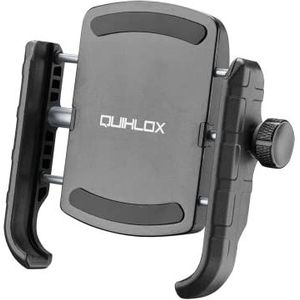 Interphone - Modulair systeem Quiklox – telefoonhouder voor motorfiets – universele smartphonehouder (3,5 inch tot 7,5 inch) voor stuur of achteruitkijkspiegel – snelsluithaak