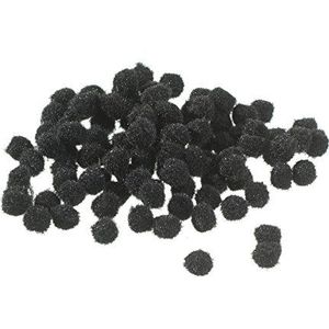 Efco Pompons 7mm 100 stuks zwart polyamide 17x15x2cm