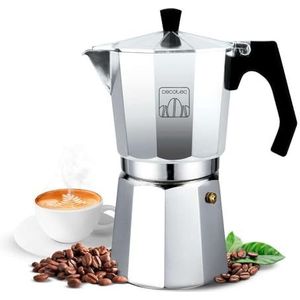 Cecotec Mokclassic 900 Shiny Italiaans koffiezetapparaat, aluminium koffiezetapparaat, 9 koffiekopjes, siliconen afdichting, ergonomische en hittebestendige handgreep, roestvrijstalen filter en klep