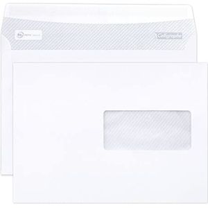 Calligraphe (Serie Clairefontaine) 699C – box met 500 witte enveloppen C5-162 x 229 mm – zelfklevend – 80 g/m² – venster van kristalpapier 45 x 100 (positie 62/20)