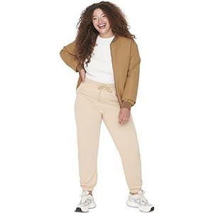 Trendyol Pantalon de sport pour femme, marron clair, 3XL grande taille