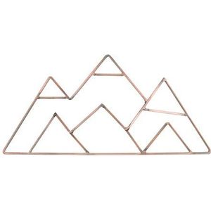 NoJo Wanddecoratie van ijzerdraad in de vorm van een berg, afwerking, koper, bergvorm, koperen afwerking (3098961P)