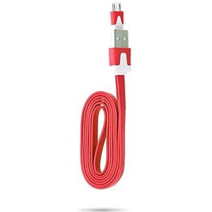 Noodle universele oplaadkabel voor Huawei P Smart+ 2019, USB/Micro-USB, rood
