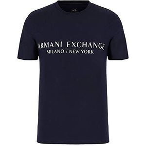 Armani Exchange 8NZT72 Z8H4Z T-shirt voor heren, wit, blauw, maat XS