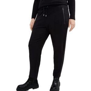 TOM TAILOR Dames Pantalon ample avec poches zippées 1035100, 14482 - Deep Black, 54W / 28L