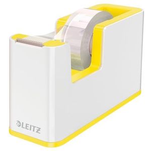 Leitz Tape Dispenser, zware basis, plakband, WOW assortiment, parelwit/geel
