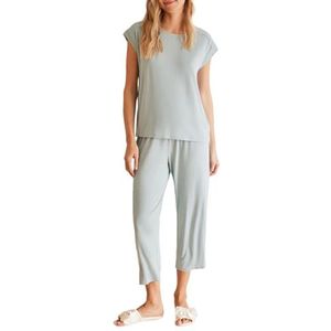 Women'secret Capri Spring Soft Touch pyjamaset voor dames, BLAUW HAZE