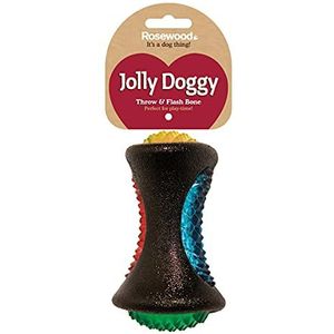 Rosewood Jolly Doggy rubberen werpbot om te knipperen, hondenspeelgoed, 13 cm