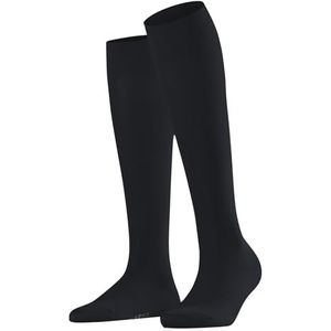 FALKE Cotton Touch lange sokken, ademend, duurzaam, extra zacht, effen kleur, glanzend, elegant, platte teennaad, voor dagelijks gebruik, 1 paar, Grijs (Graphite 3146) - Milieuvriendelijk