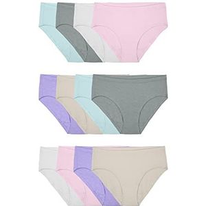 Fruit of the Loom Underwear Beyond Soft Panties (Regular & Plus Size) Bikinibroek voor dames, Hipster - Modal – 12 stuks – paars/kasjmier / grijs