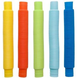 Alldoro 3 cm diameter speelset 3 in 1 met 5 flexibele kunststof buizen zoals kogelgeleiders, waterleiding en hoepelbanden, lengte verstelbaar van 21 tot 73 cm, meerkleurig, 60332