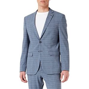 SELETED HOMME Slhslim-liam Greyblu Chk Blz Flex B Noos Blazer voor heren, Grijs/Blauw