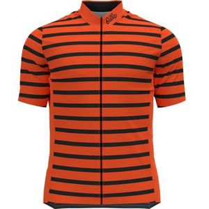 Odlo Essential Print Jersey, exuberant oranje - zwart, XL, Oranje Exuberant – zwart